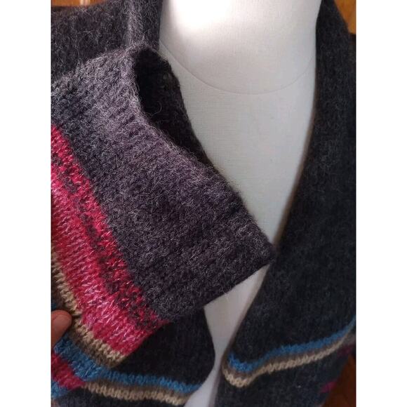 Stetson western Cardigan women's Sz XL Striped Oversized Knit Open-Front Sweater - Picture 4 of 9